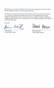 lettera senato Usa 2